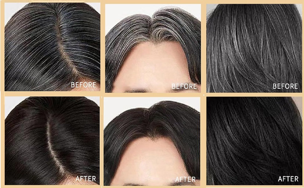 2 in 1 hair color stick before after white & gray roots cover transformation
